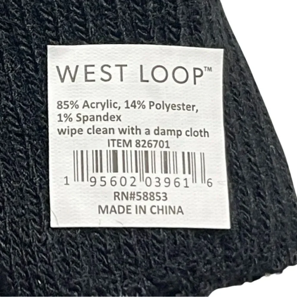 West Loop Women’s Black Gripper Knit Gloves OSFM - NWT
